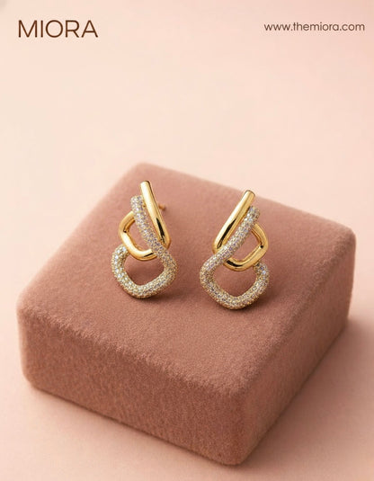 TheMiora Infinity Shine Gold-Plated Earrings