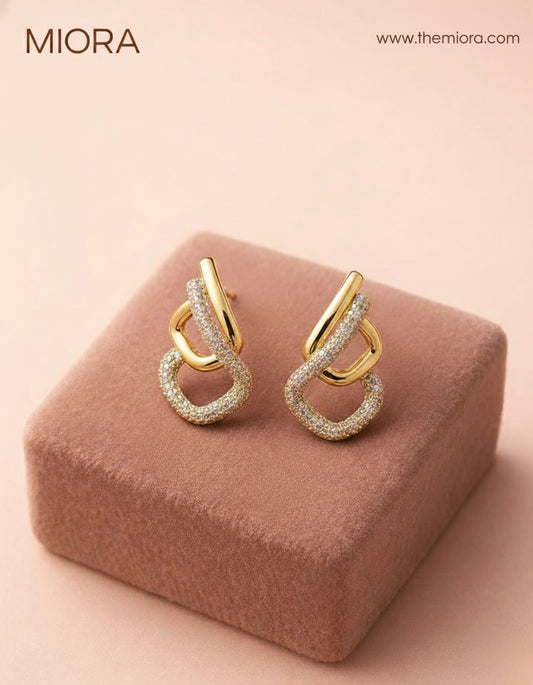 TheMiora Infinity Shine Gold-Plated Earrings