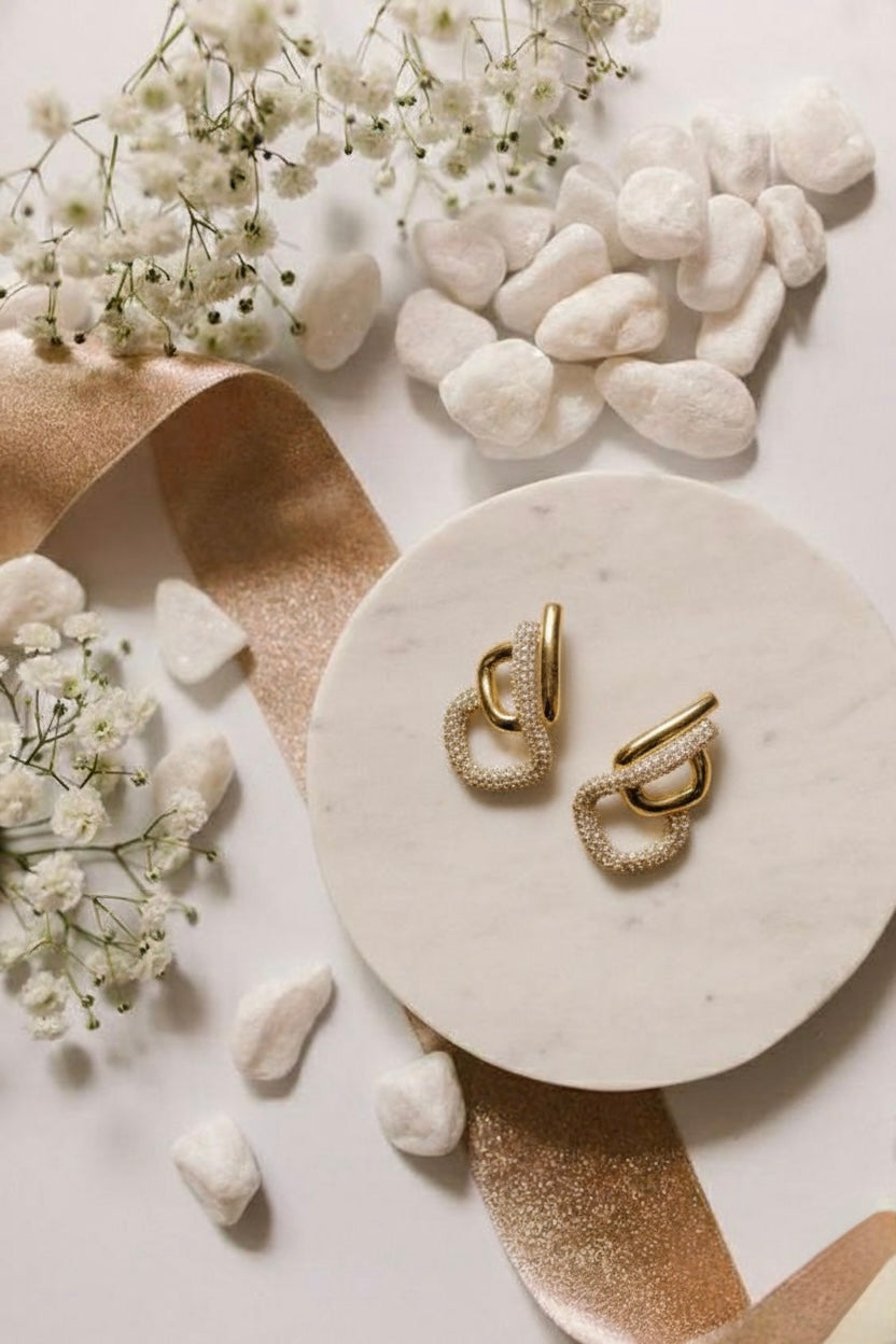 TheMiora Infinity Shine Gold-Plated Earrings